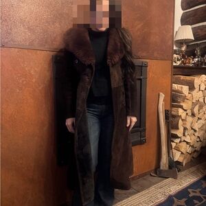 Vintage Shearling lined & fur collar- Penny Lane style coat.